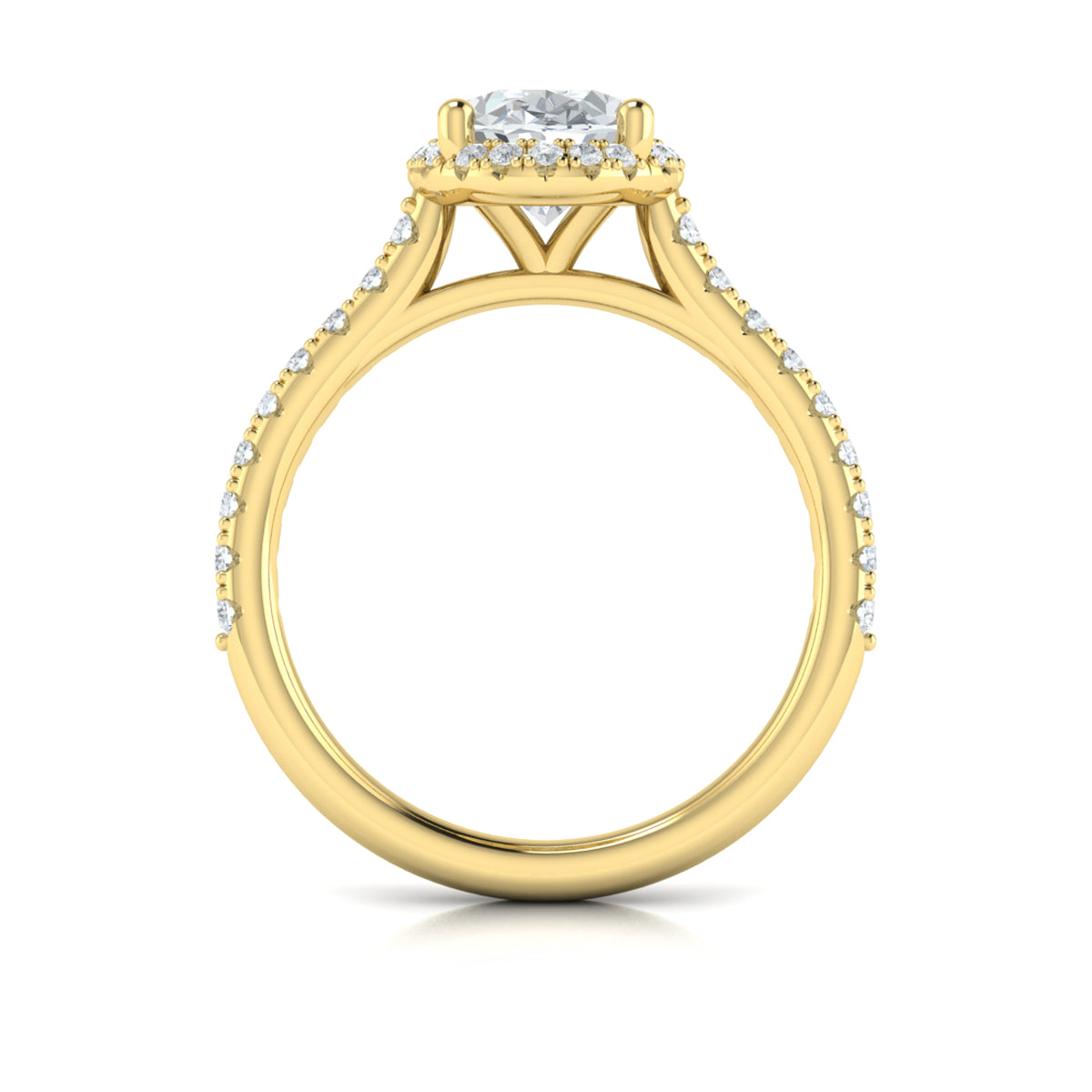 14kt Yellow Gold Oval Diamond Halo Engagement Ring