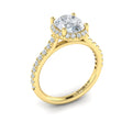 14kt Yellow Gold Oval Diamond Halo Engagement Ring