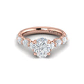 14kt Rose Gold Oval Diamond Cascade Engagement Ring