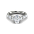 14K White Gold Oval Diamond Cascade Engagement Ring