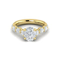 18kt Yellow Gold Oval Diamond Cascade Engagement Ring