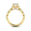 18kt Yellow Gold Oval Diamond Cascade Engagement Ring