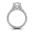 14K White Gold Mosaic Diamond Hidden Halo Engagement Ring