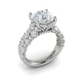 14K White Gold Mosaic Diamond Hidden Halo Engagement Ring