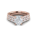 18kt Rose Gold Oval Diamond Womens Engagement Ring