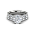 14K White Gold Oval Diamond Womens Engagement Ring