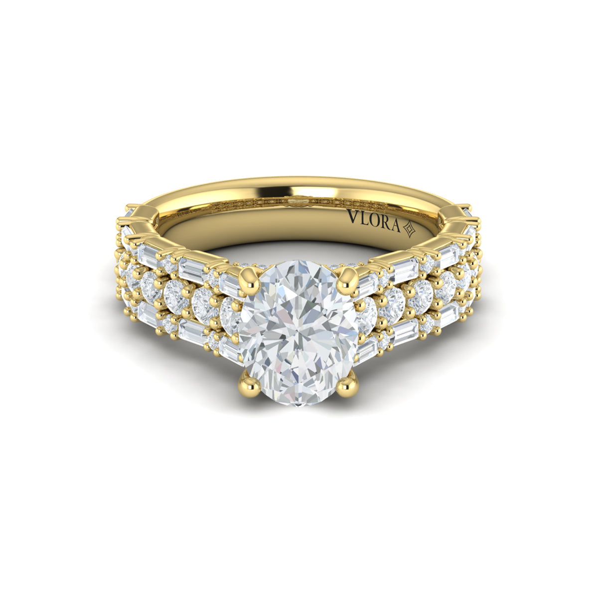 14kt Yellow Gold Oval Diamond Womens Engagement Ring