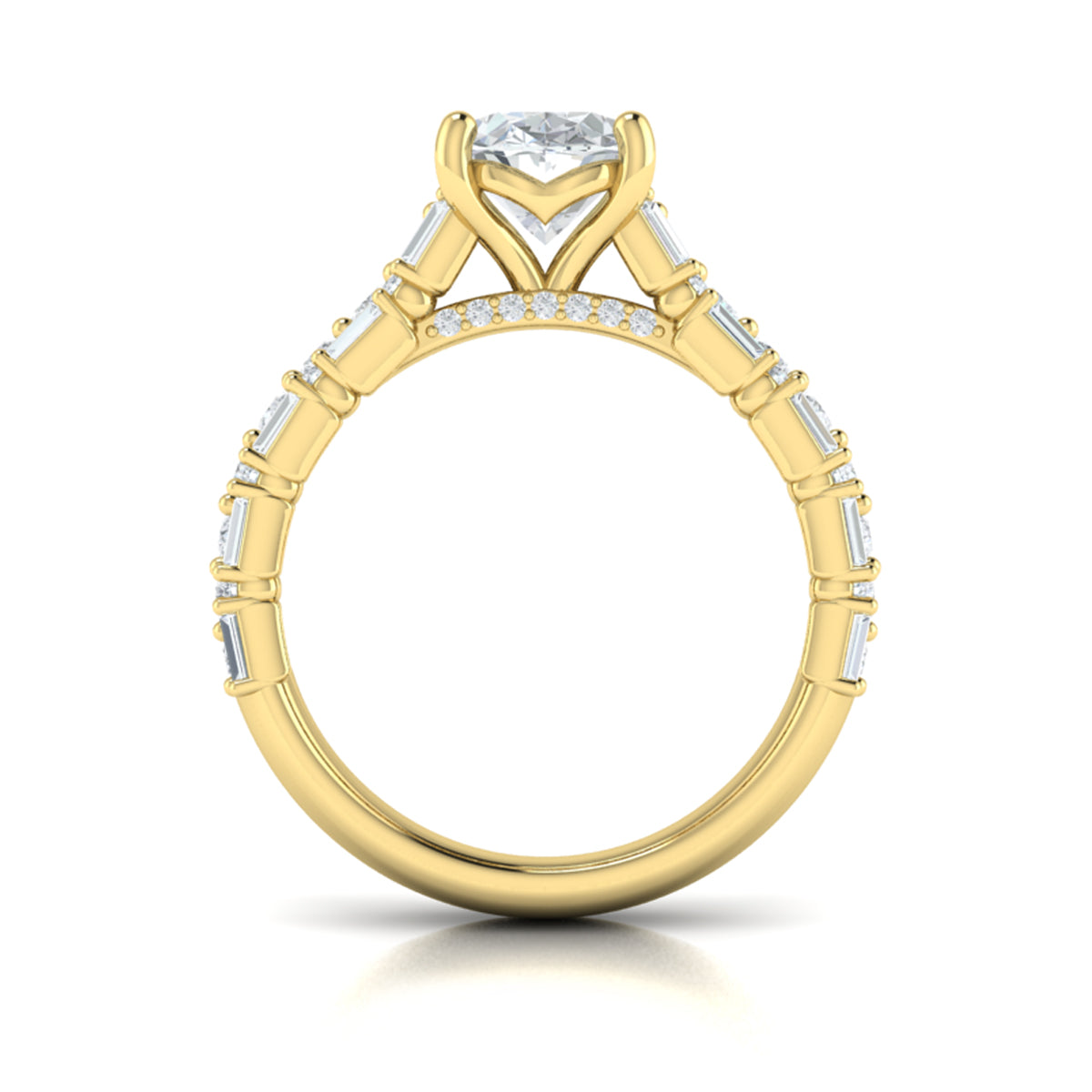 14kt Yellow Gold Oval Diamond Womens Engagement Ring