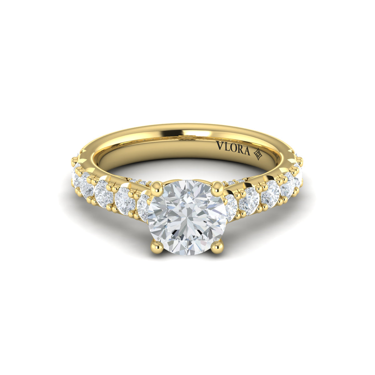 14kt Yellow Gold Round Diamond Classic Engagement Ring