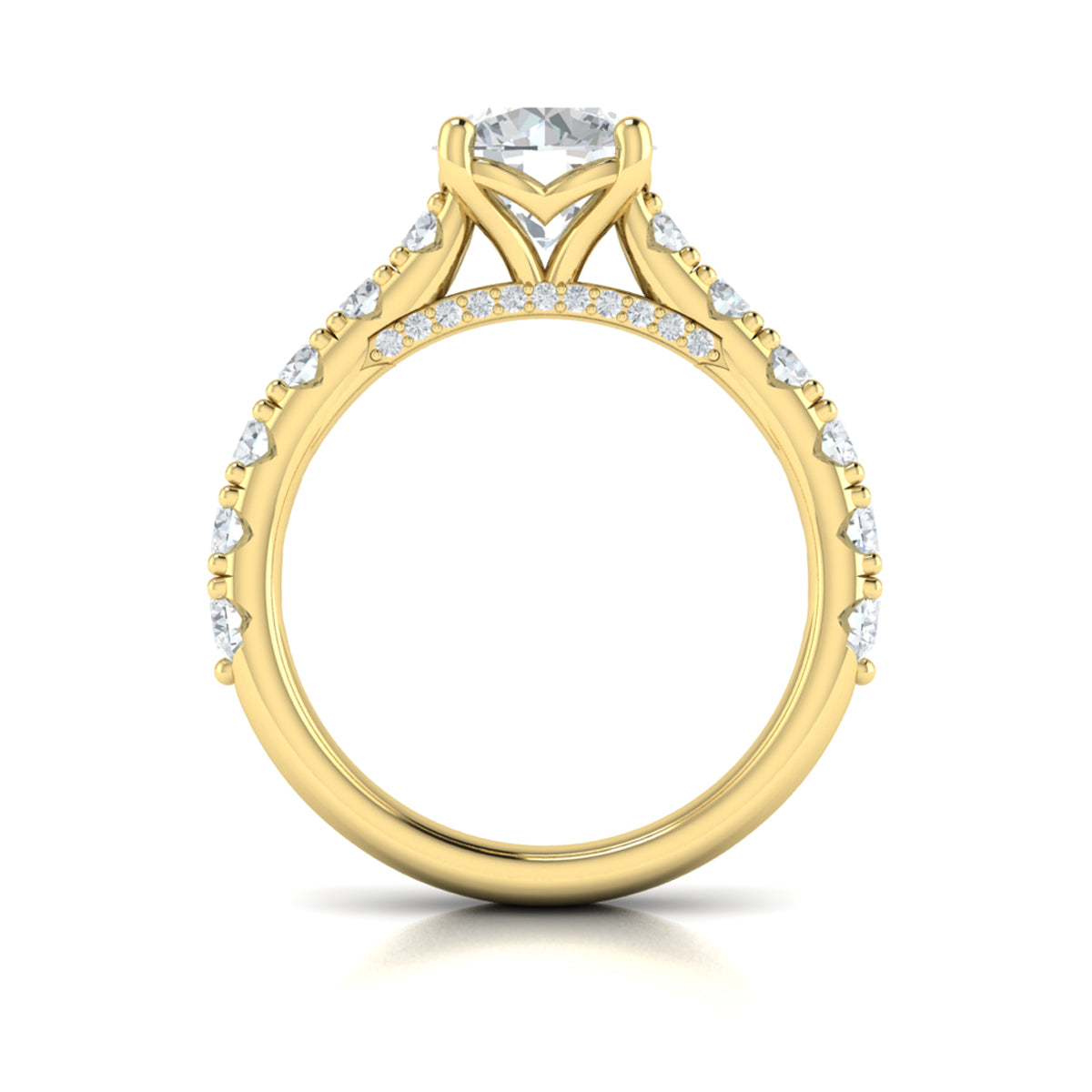 14kt Yellow Gold Round Diamond Classic Engagement Ring