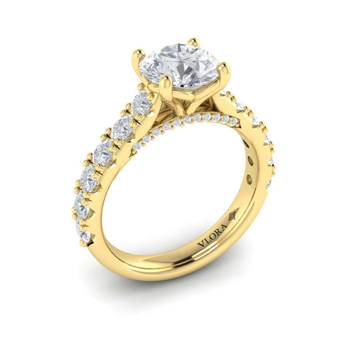 14kt Yellow Gold Round Diamond Classic Engagement Ring