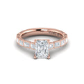 18kt Rose Gold Emerald Cut Diamond Ring