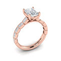 18kt Rose Gold Emerald Cut Diamond Ring