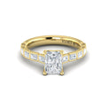 18kt Yellow Gold Emerald Cut Diamond Engagement Ring