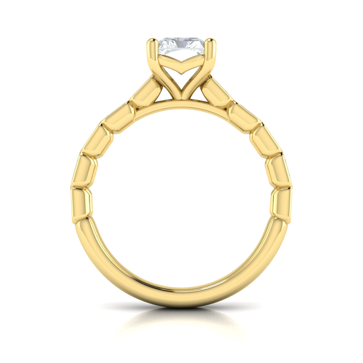 18kt Yellow Gold Emerald Cut Diamond Engagement Ring