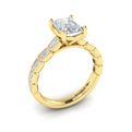 18kt Yellow Gold Emerald Cut Diamond Engagement Ring