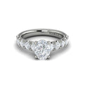 14K White Gold Oval Diamond Womens Engagement Ring
