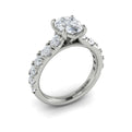 14K White Gold Oval Diamond Womens Engagement Ring