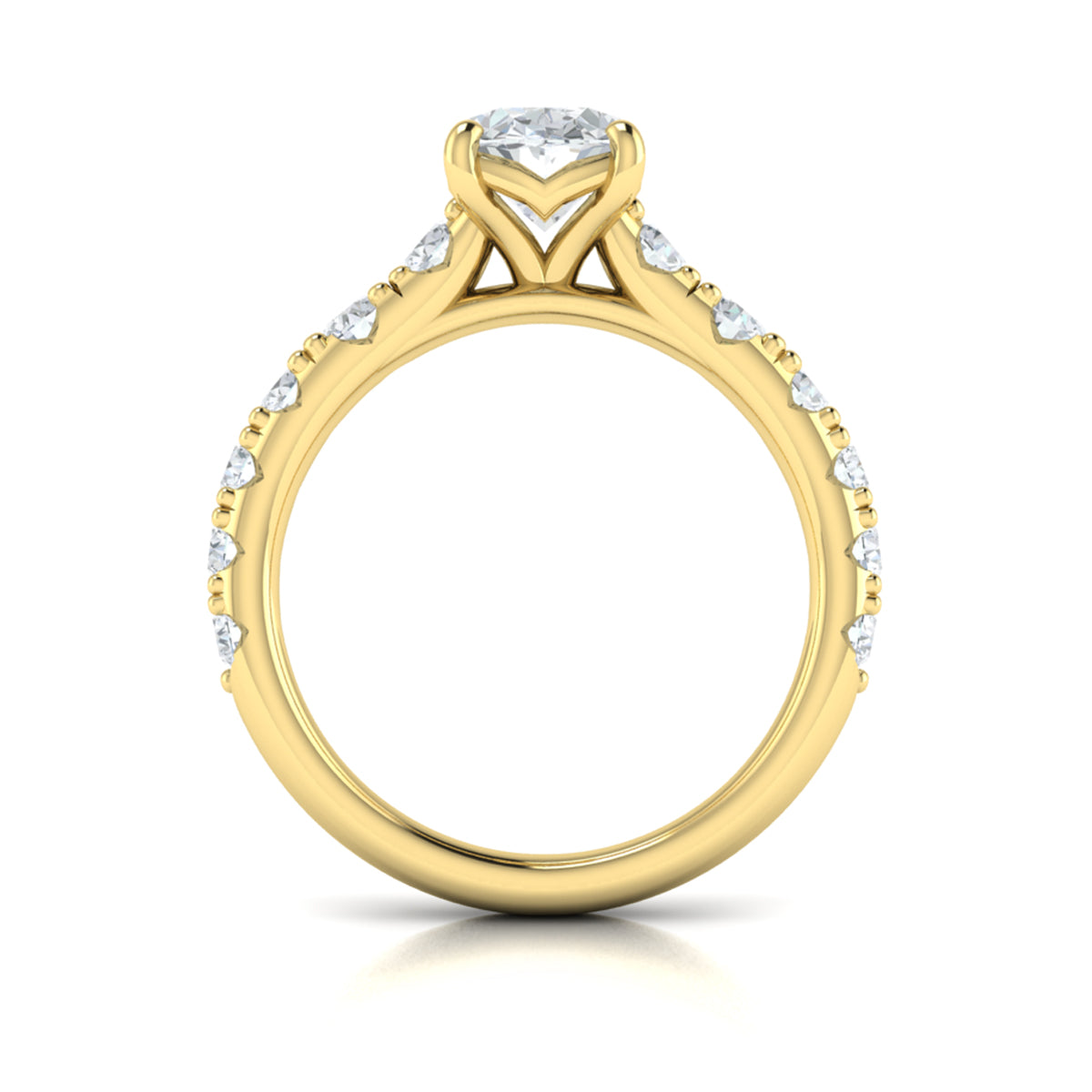 14kt Yellow Gold Oval Diamond Womens Engagement Ring
