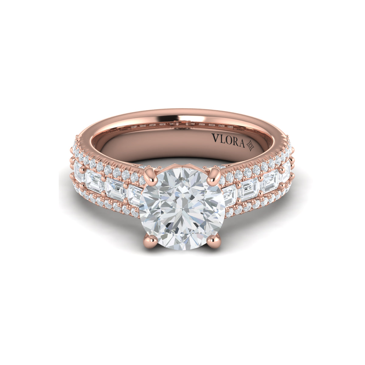 14kt Rose Gold Round Diamond Engagement Ring
