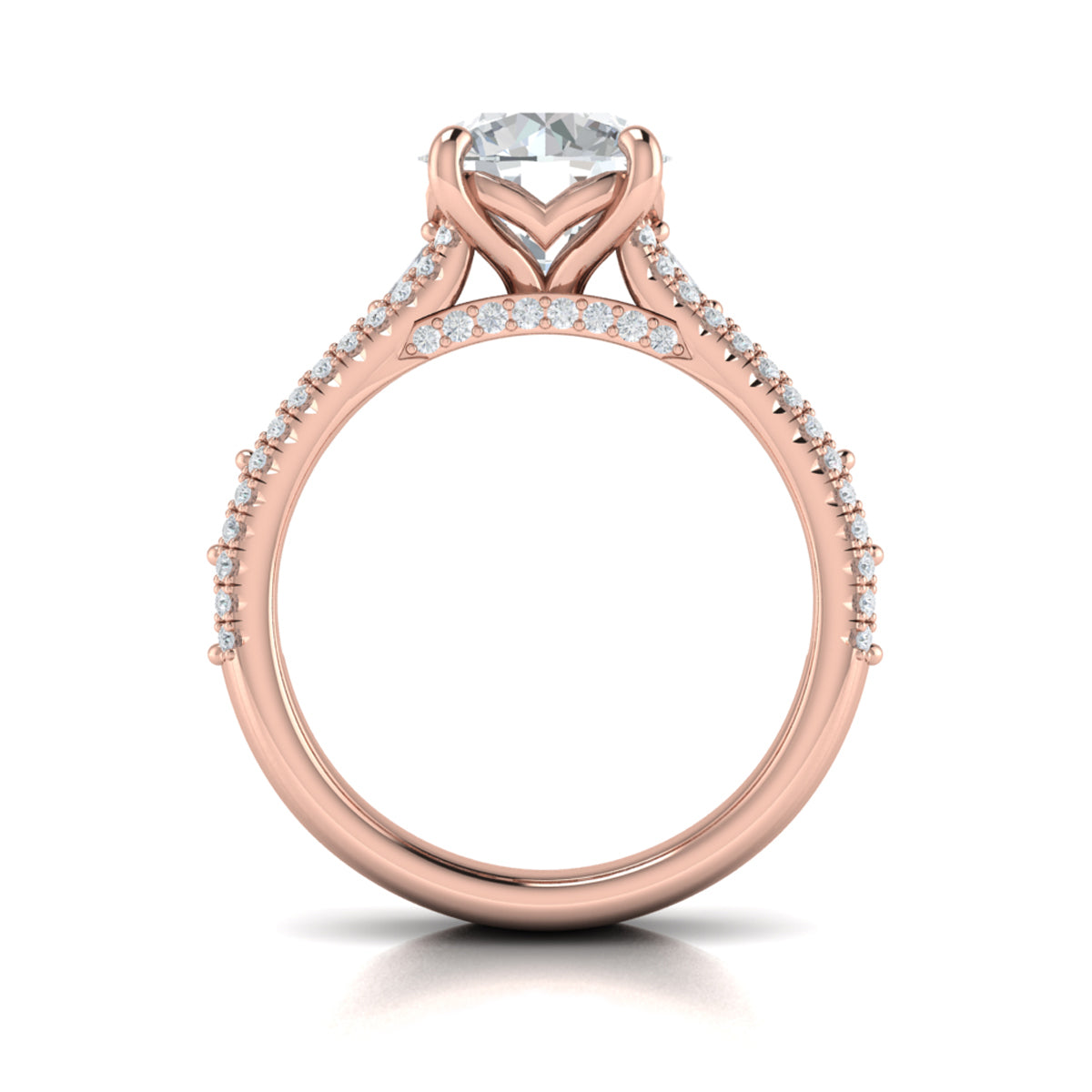 14kt Rose Gold Round Diamond Engagement Ring