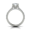 14K White Gold Round Diamond Womens Engagement Ring