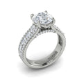 14K White Gold Round Diamond Womens Engagement Ring