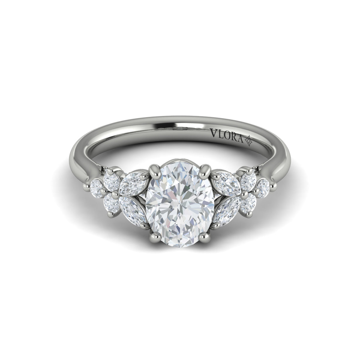 14K White Gold 0.6 Carat Diamond Womens Engagement Ring
