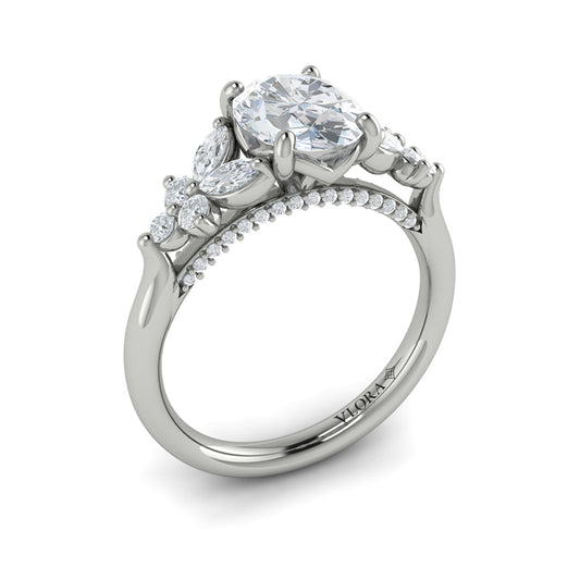 14K White Gold 0.6 Carat Diamond Womens Engagement Ring