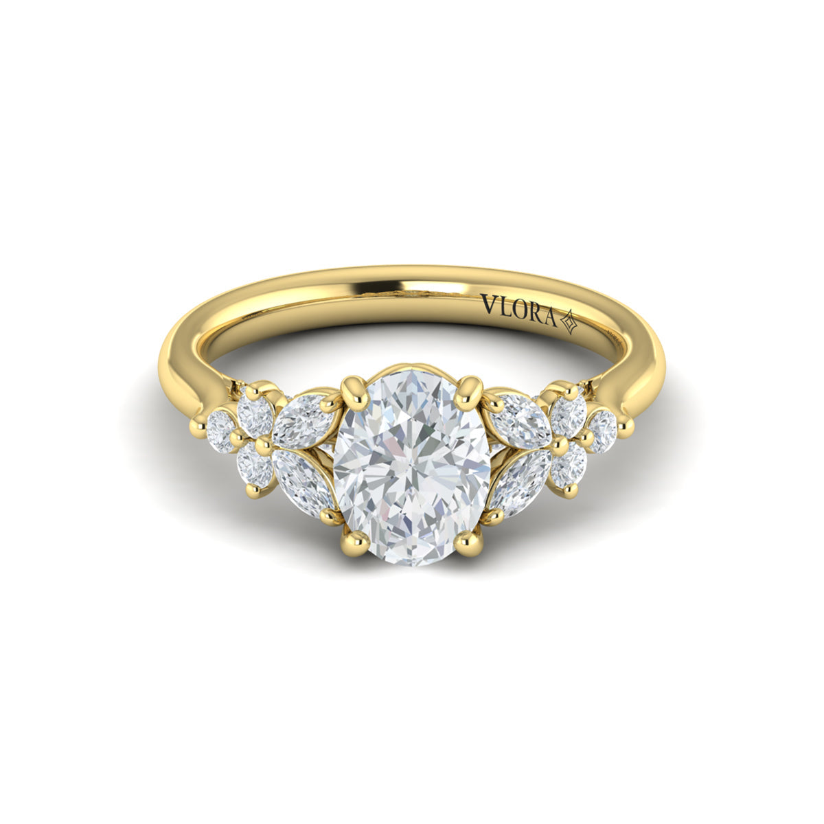14kt Yellow Gold Classic Womens Diamond Engagement Ring
