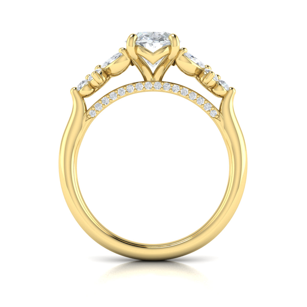 14kt Yellow Gold Classic Womens Diamond Engagement Ring