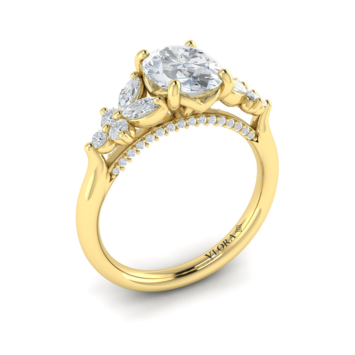 14kt Yellow Gold Classic Womens Diamond Engagement Ring