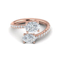 14kt Rose Gold Oval Two-Stone Diamond Engagement Ring