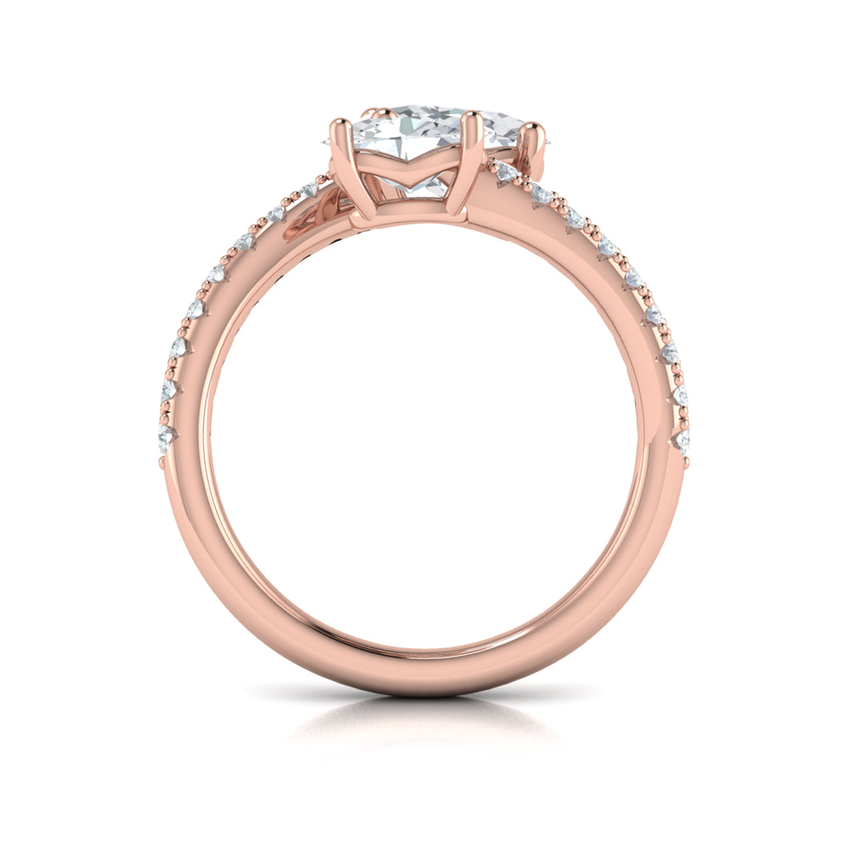 14kt Rose Gold Oval Two-Stone Diamond Engagement Ring