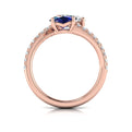 14kt Rose Gold Sapphire Diamond Two-Stone Engagement Ring