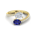 14kt Yellow Gold Toi et Moi Sapphire Diamond Ring