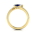14kt Yellow Gold Toi et Moi Sapphire Diamond Ring