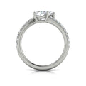14K White Gold Oval Two-Stone Diamond Engagement Ring
