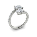 14K White Gold Oval Two-Stone Diamond Engagement Ring