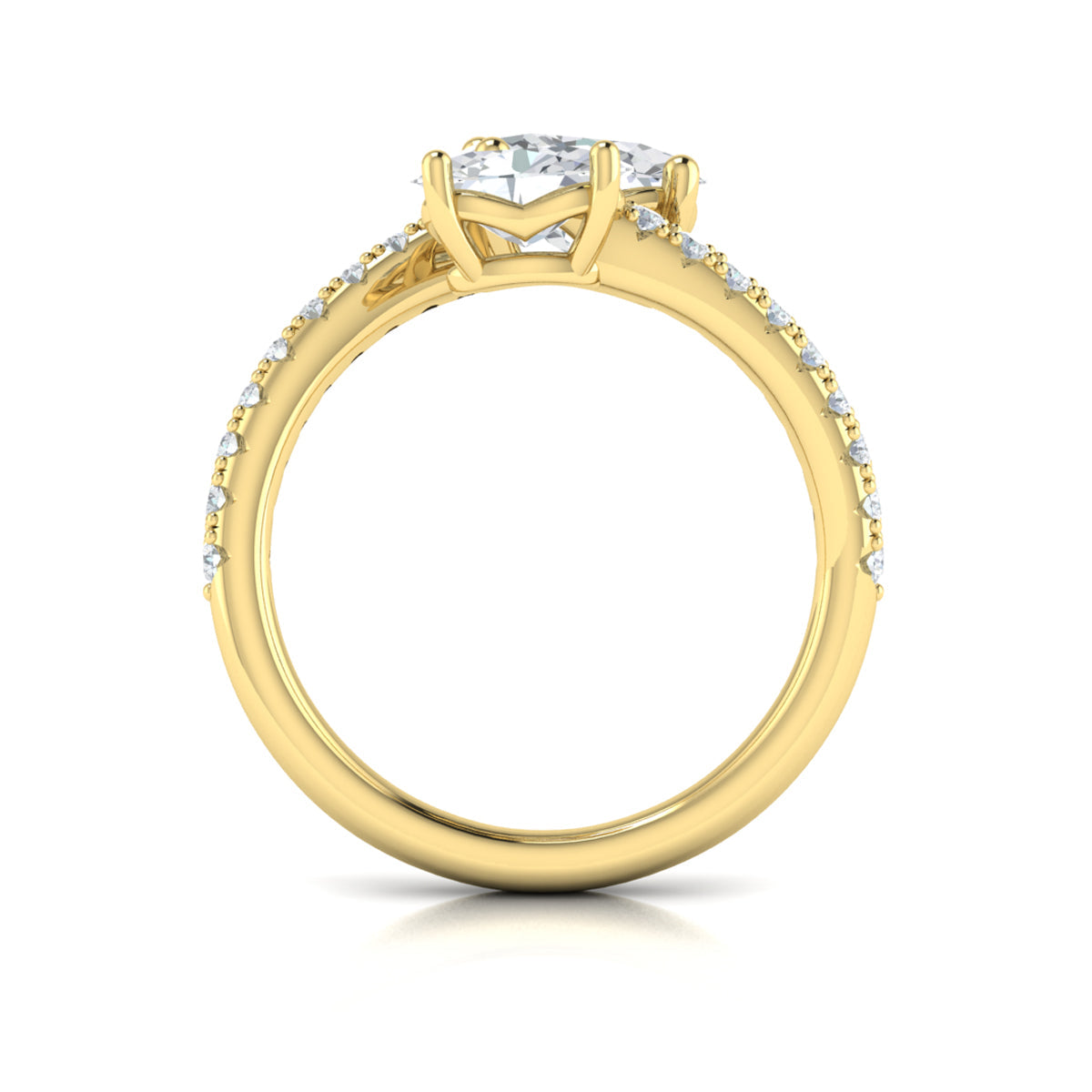 14kt Yellow Gold Oval Two-Stone Kissing Diamond Ring