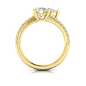 18kt Yellow Gold Round and Pear Two-Stone Engagement Ring