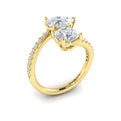 18kt Yellow Gold Round and Pear Two-Stone Engagement Ring