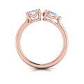 14kt Rose Gold Oval Pear Two Stone Engagement Ring