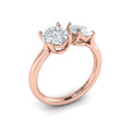 14kt Rose Gold Oval Pear Two Stone Engagement Ring
