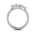 14K White Gold Oval Pear Two-Stone Engagement Ring