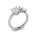 14K White Gold Oval Pear Two-Stone Engagement Ring