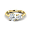 14kt Yellow Gold Oval Pear Two Stone Engagement Ring