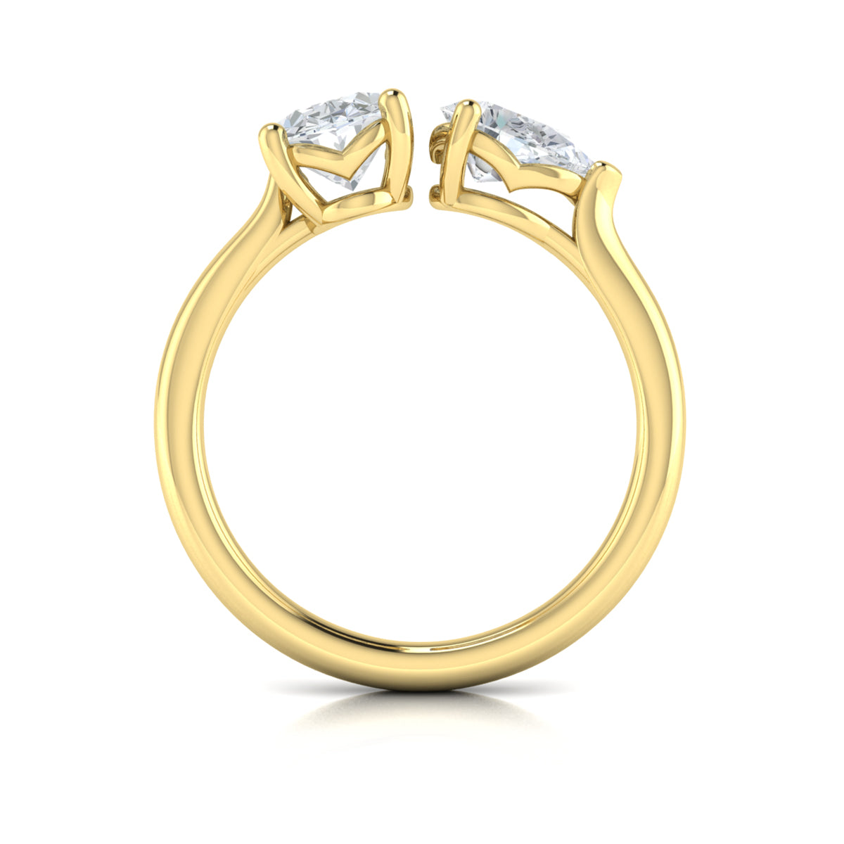14kt Yellow Gold Oval Pear Two Stone Engagement Ring