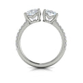 14K White Gold Oval Pear Two-Stone Diamond Engagement Ring