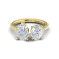 14kt Yellow Gold Oval Pear Two-Stone Engagement Ring